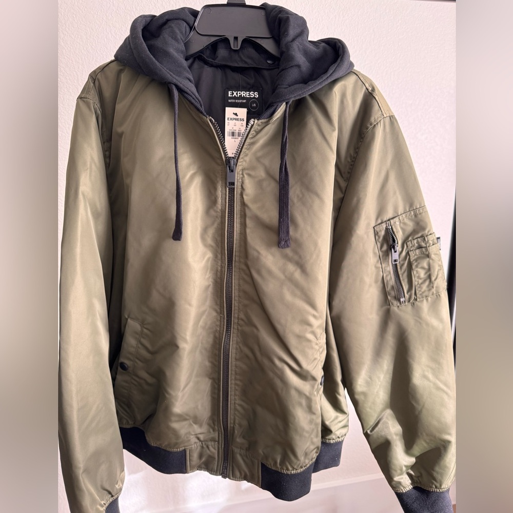 Express Men's Bomber Jacket with Hood